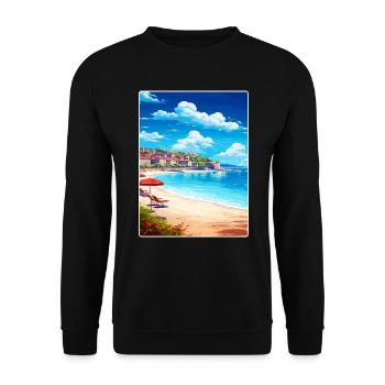 Côte d'Azur Frankreich Reise Poster Souvenir WPA - Unisex Pullover - Schwarz - Vorne - Alina (178cm) & Michal (187cm)
