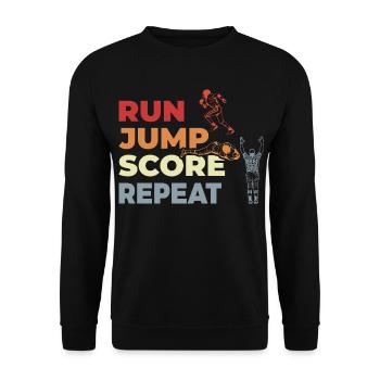 Run, jump, point repeat, - Unisex Sweatshirt - black - Front - Alina (178cm) & Michal (187cm)
