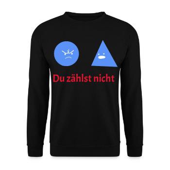 You Don't Count: Geometry Humor - Unisex Sweatshirt - black - Front - Alina (178cm) & Michal (187cm)