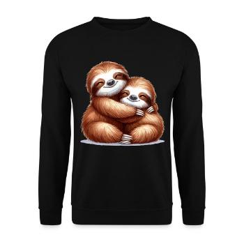 paresseux paresseux câlins cadeau - Sweat-shirt Unisexe - noir - Devant - Alina (178cm) & Michal (187cm)
