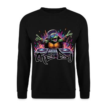 Turtle The DJ Music Gift - Unisex Sweatshirt - black - Front - Alina (178cm) & Michal (187cm)