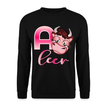 Akku Leer - Unisex Pullover - Schwarz - Vorne - Alina (178cm) & Michal (187cm)