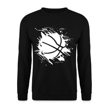 Basketball Grafik - Unisex Pullover - Schwarz - Vorne - Alina (178cm) & Michal (187cm)