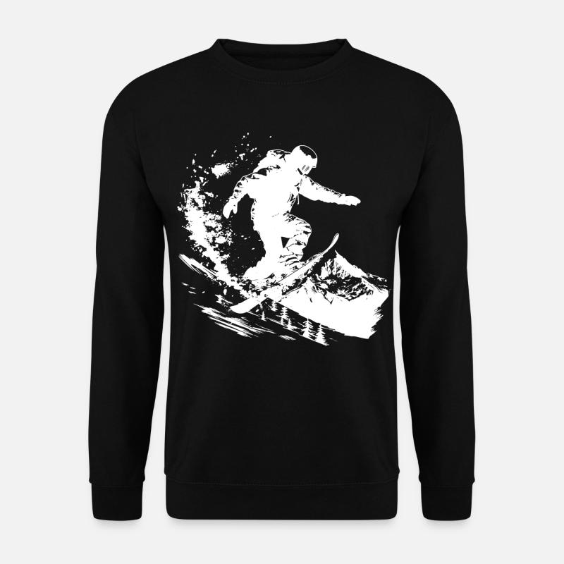 Snowboarder Zeichnung - Unisex Pullover - Schwarz