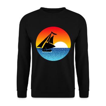 Boat and sunset - Unisex Sweatshirt - black - Front - Alina (178cm) & Michal (187cm)