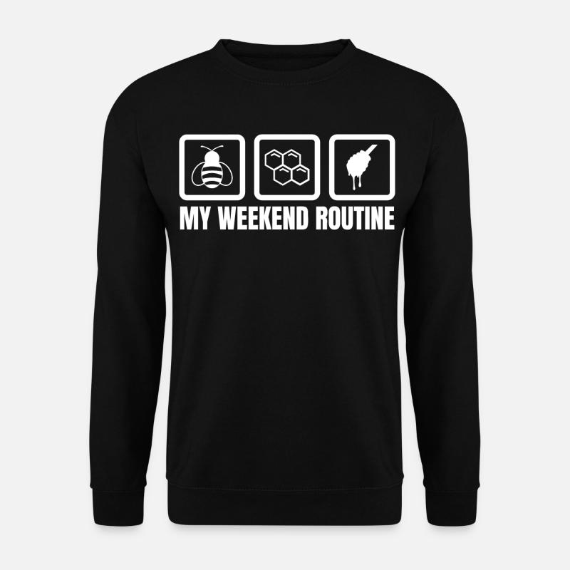 Meine Wochenendroutine - Unisex Pullover - Schwarz