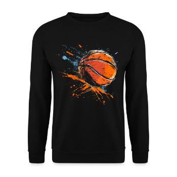 Basketball Ball Streetart - Unisex Pullover - Schwarz - Vorne - Alina (178cm) & Michal (187cm)