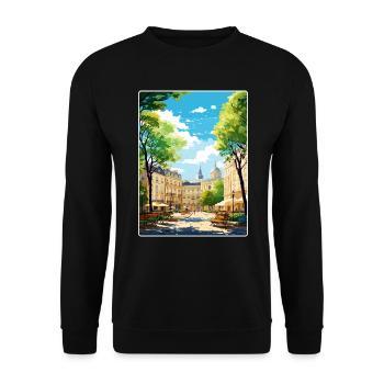 Aix En Provence France Travel Poster Souvenir WPA - Unisex Sweatshirt - black - Front - Alina (178cm) & Michal (187cm)