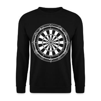 Dartscheibe Skizze - Unisex Pullover - Schwarz - Vorne - Alina (178cm) & Michal (187cm)