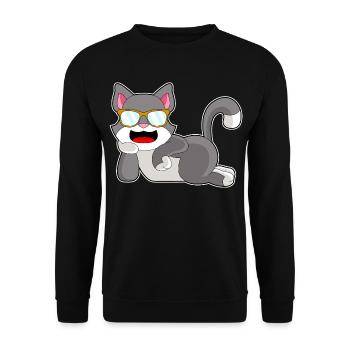 Lunettes de soleil chat - Sweat-shirt Unisexe - noir - Devant - Alina (178cm) & Michal (187cm)