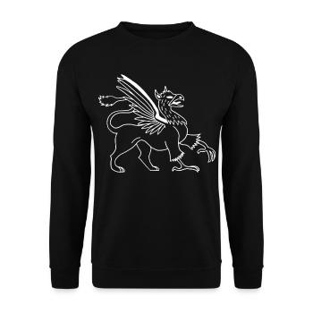 Fabulous animal, the white griffin - Unisex Sweatshirt - black - Front - Alina (178cm) & Michal (187cm)
