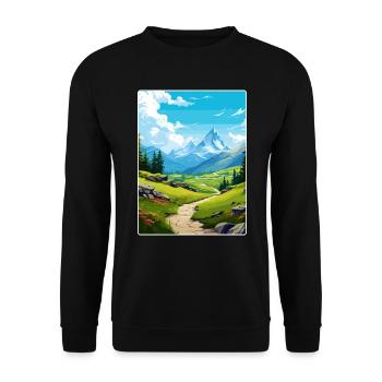 Gran Paradiso Italy Vintage Travel Poster Souvenir - Unisex Sweatshirt - black - Front - Alina (178cm) & Michal (187cm)
