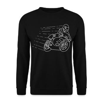 Das Gespenst des Bikers - Unisex Pullover - Schwarz - Vorne - Alina (178cm) & Michal (187cm)
