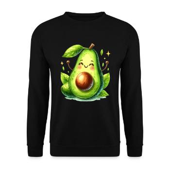 Avocado Funny Positive Optimism Gift - Unisex Sweatshirt - black - Front - Alina (178cm) & Michal (187cm)