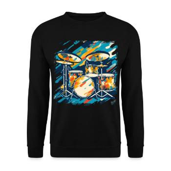 Drum Portrait - Unisex Sweatshirt - black - Front - Alina (178cm) & Michal (187cm)
