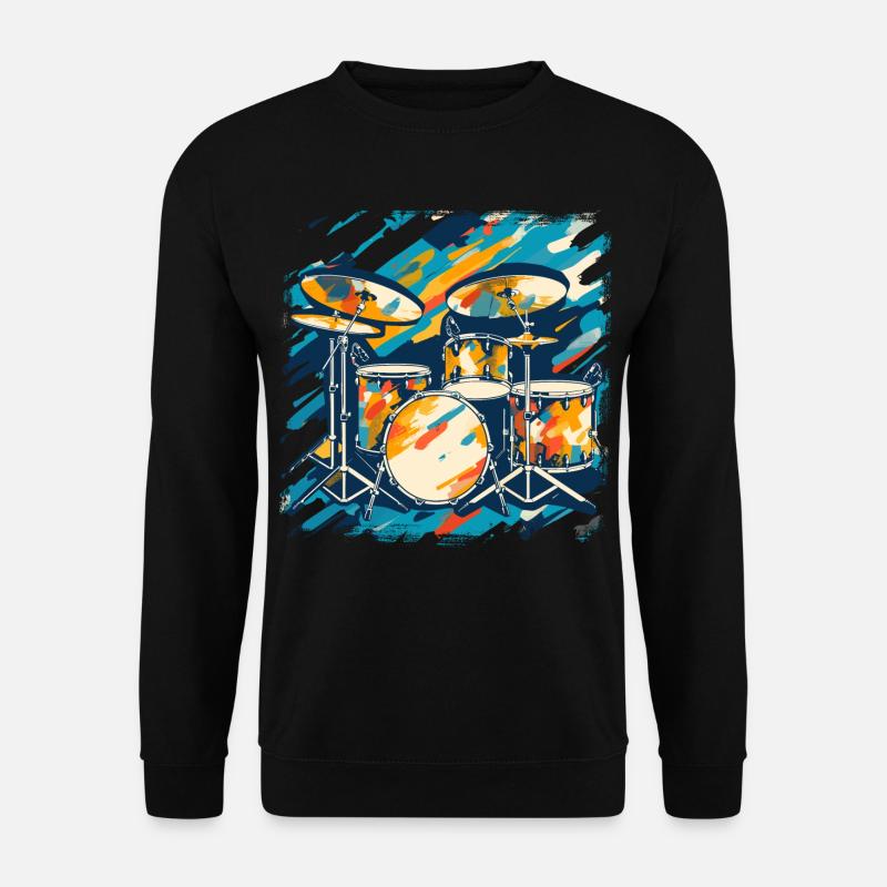 Schlagzeug Porträt - Unisex Pullover - Schwarz