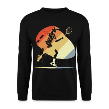 Vintage Badminton - Unisex Sweatshirt - black - Front - Alina (178cm) & Michal (187cm)
