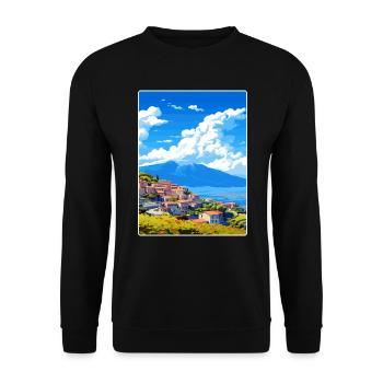 Arachova Griechenland Reise Poster Souvenir Farbe WPA - Unisex Pullover - Schwarz - Vorne - Alina (178cm) & Michal (187cm)