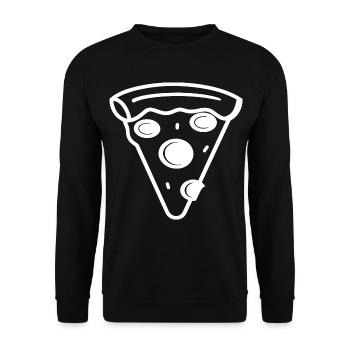 Pizza Slice Line Art - Unisex Sweatshirt - black - Front - Alina (178cm) & Michal (187cm)