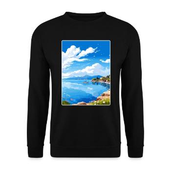 Île de Meganisi Grèce Affiche de voyage Souvenir WPA - Sweat-shirt Unisexe - noir - Devant - Alina (178cm) & Michal (187cm)