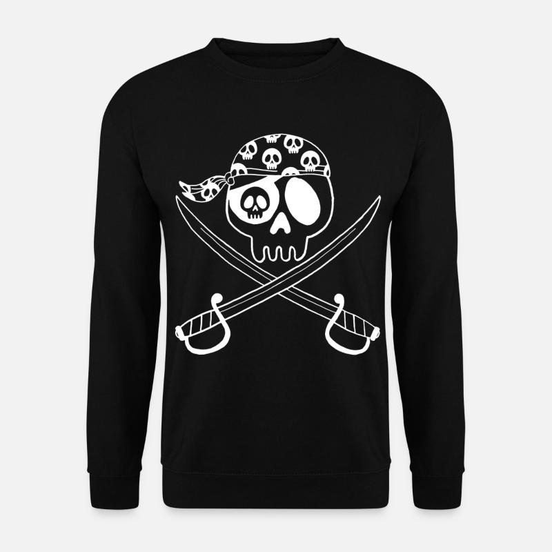 Pirate Skull (White) - Unisex Sweatshirt - black