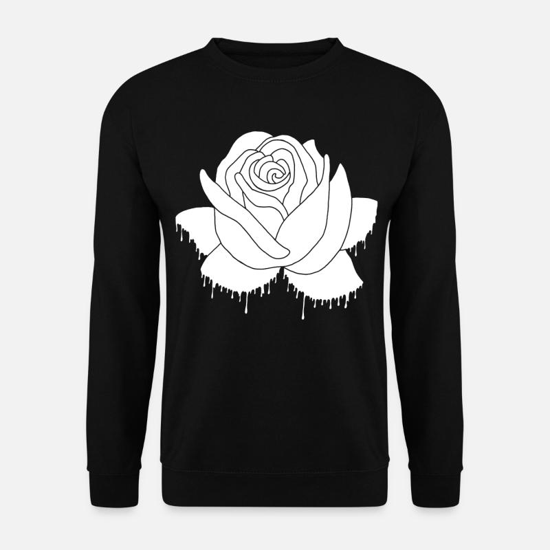 Graffiti d'une rose blanche - Sweat-shirt Unisexe - noir