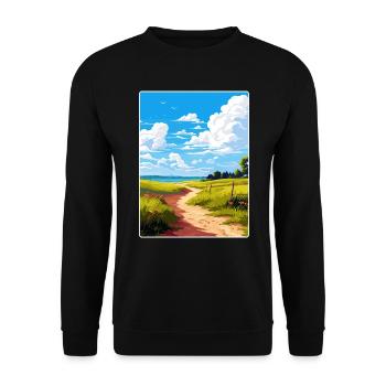 Dahme Heideseen Deutschland Reiseposter Souvenir WPA - Unisex Pullover - Schwarz - Vorne - Alina (178cm) & Michal (187cm)