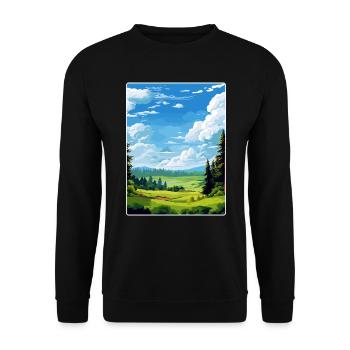 Haut-Palatinat Allemagne Affiche de voyage souvenir - Sweat-shirt Unisexe - noir - Devant - Alina (178cm) & Michal (187cm)
