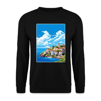 Île d’Alonissos Grèce Affiche de voyage Souvenir WPA - Sweat-shirt Unisexe - noir - Devant - Alina (178cm) & Michal (187cm)