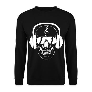 Musician's Skull (White) - Unisex Sweatshirt - black - Front - Alina (178cm) & Michal (187cm)