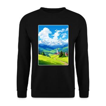 Berchtesgaden Germany Travel Poster Souvenir WPA - Unisex Sweatshirt - black - Front - Alina (178cm) & Michal (187cm)
