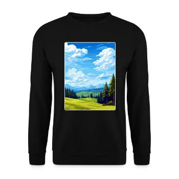 Black Forest Germany Travel Poster Souvenir WPA - Unisex Sweatshirt - black - Front - Alina (178cm) & Michal (187cm)