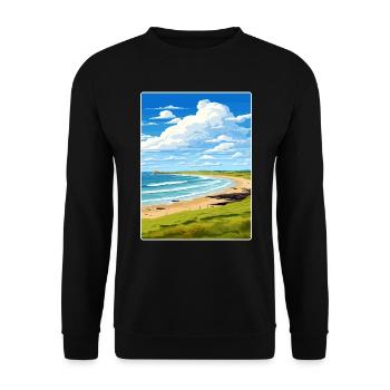 Constantine Bay Cornwall England Reiseposter WPA - Unisex Pullover - Schwarz - Vorne - Alina (178cm) & Michal (187cm)