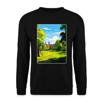 Ealing Angleterre Londres Affiche de voyage Souvenir WPA - Sweat-shirt Unisexe - noir - Devant - Alina (178cm) & Michal (187cm)