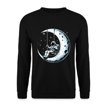 astronaute astronaute astronaute balançoire à bascule lune gesch - Sweat-shirt Unisexe - noir - Devant - Alina (178cm) & Michal (187cm)