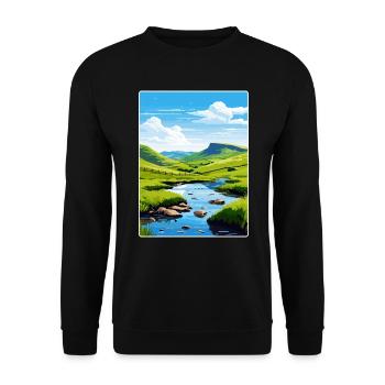 Peak District Vereinigtes Königreich Großbritannien Reiseplakat WPA - Unisex Pullover - Schwarz - Vorne - Alina (178cm) & Michal (187cm)