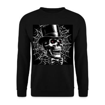 Halloween Elegant Skull - Unisex Sweatshirt - black - Front - Alina (178cm) & Michal (187cm)