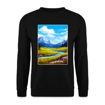 Glacier County Montana Reiseposter Souvenir WPA - Unisex Pullover - Schwarz - Vorne - Alina (178cm) & Michal (187cm)