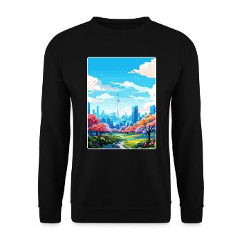 Séoul Corée du Sud Affiche de voyage Peinture Souvenir WPA - Sweat-shirt Unisexe - noir - Devant - Alina (178cm) & Michal (187cm)