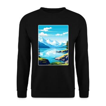 Glacier Bay Nationalpark Alaska Reiseposter WPA - Unisex Pullover - Schwarz - Vorne - Alina (178cm) & Michal (187cm)