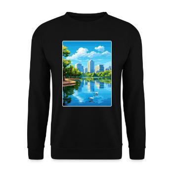 Orlando Beach Florida City Reiseposter Souvenir - Unisex Pullover - Schwarz - Vorne - Alina (178cm) & Michal (187cm)