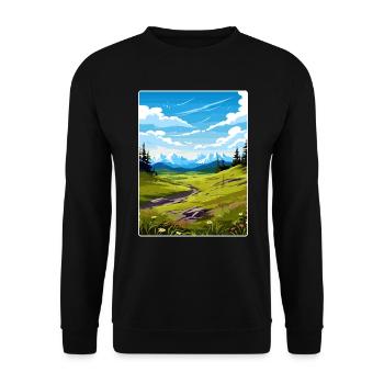 Parc national de Denali Alaska Voyage Poster Souvenir - Sweat-shirt Unisexe - noir - Devant - Alina (178cm) & Michal (187cm)