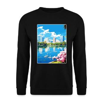 Orlando Beach Florida City Reiseposter Souvenir - Unisex Pullover - Schwarz - Vorne - Alina (178cm) & Michal (187cm)