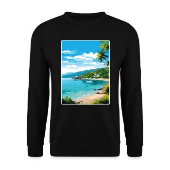 Phuket Thailand Thailand Reise Poster Souvenir WPA - Unisex Pullover - Schwarz - Vorne - Alina (178cm) & Michal (187cm)