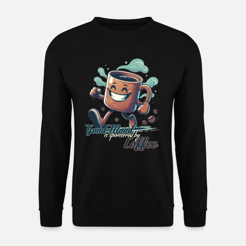 Gute Laune Kaffee Tasse Geschenk - Unisex Pullover - Schwarz