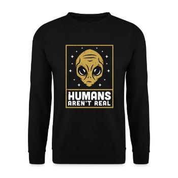 Alien Alien Space Humans A'rent Real - Unisex Sweatshirt - black - Front - Alina (178cm) & Michal (187cm)