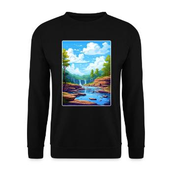 Cuyahoga Valley Nationalpark Reiseposterkarte - Unisex Pullover - Schwarz - Vorne - Alina (178cm) & Michal (187cm)