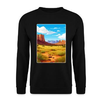 Big Bend National Park Travel Poster Souvenir WPA - Unisex Sweatshirt - black - Front - Alina (178cm) & Michal (187cm)