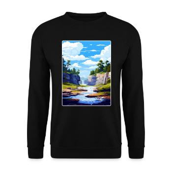 Carte d’affiche de voyage du parc national de la vallée de Cuyahoga - Sweat-shirt Unisexe - noir - Devant - Alina (178cm) & Michal (187cm)