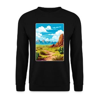 Big Bend National Park Travel Poster Souvenir WPA - Unisex Sweatshirt - black - Front - Alina (178cm) & Michal (187cm)